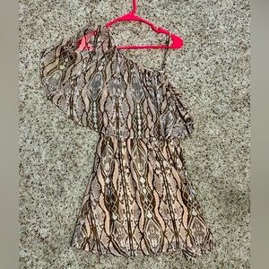 Gianni Bini Women’s Dusty Rose/Nude-Tone Snakeskin Print Dress. Size M.